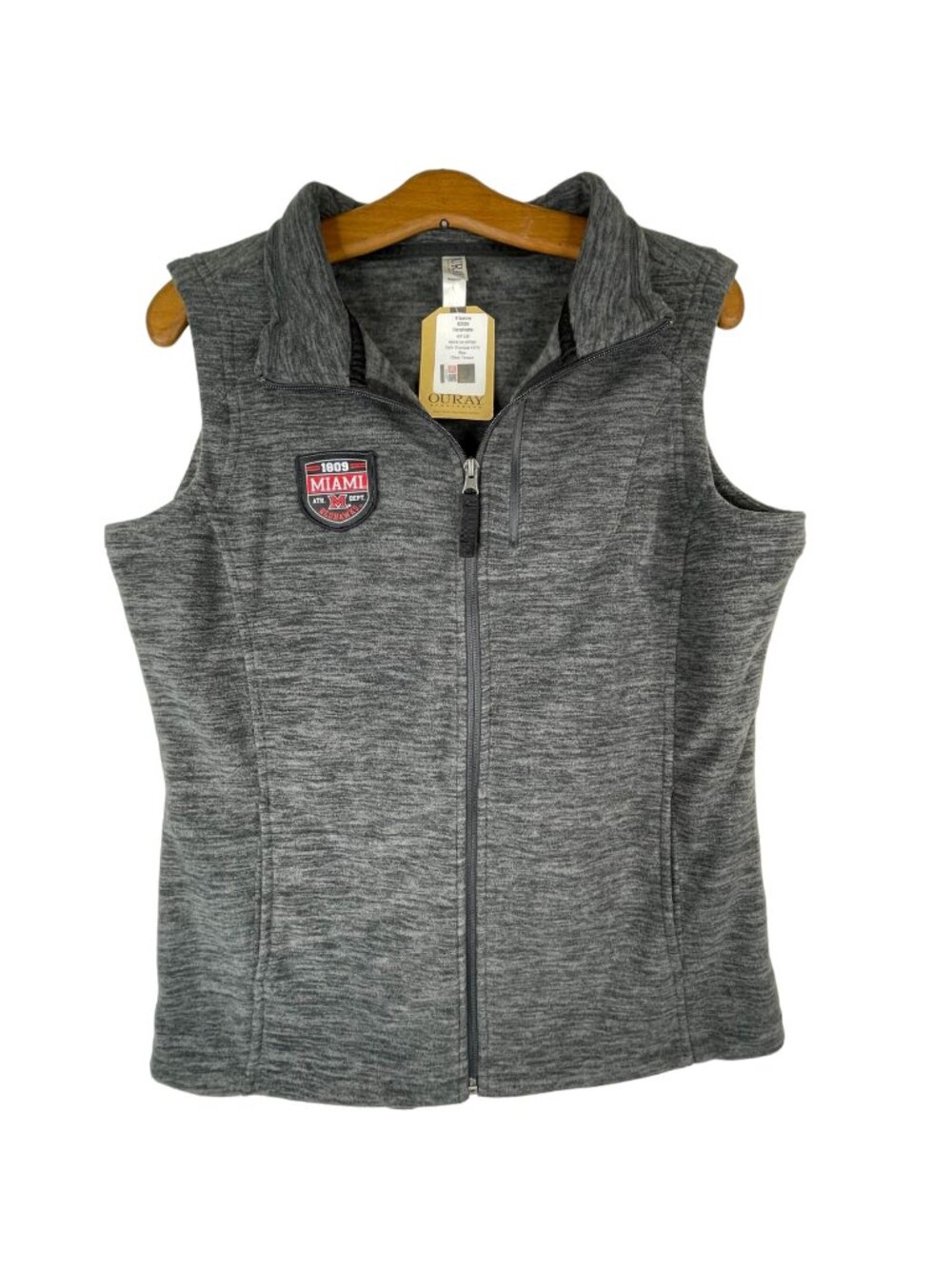 Miami Redhawks Guide Vest Medium Ouray Full Zip Charcoal Heather Active NEW